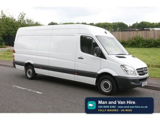 Man and Van Hire long-wheelbase Sprinter van ready for a move