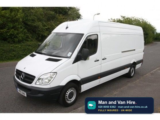 Man and Van Hire Sprinter van with our branding